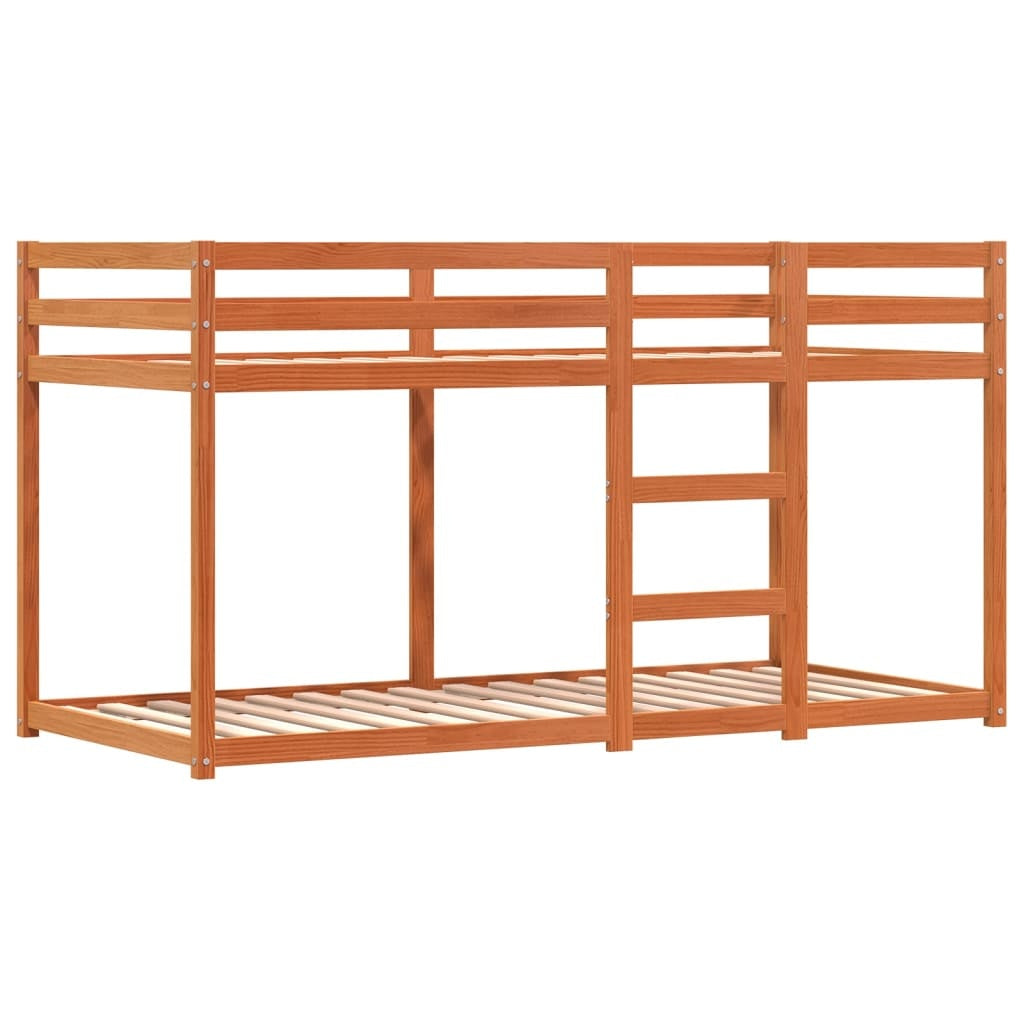 Bunk Bed with Curtains Pink 75x190 cm Solid Pinewood