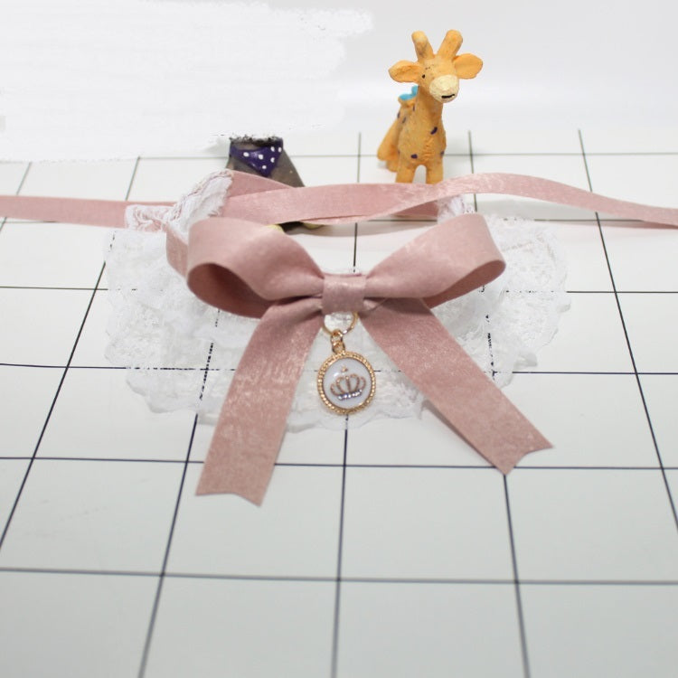Pet Lace Bowknot Bib Small Dog Saliva Towel Light And Breathable