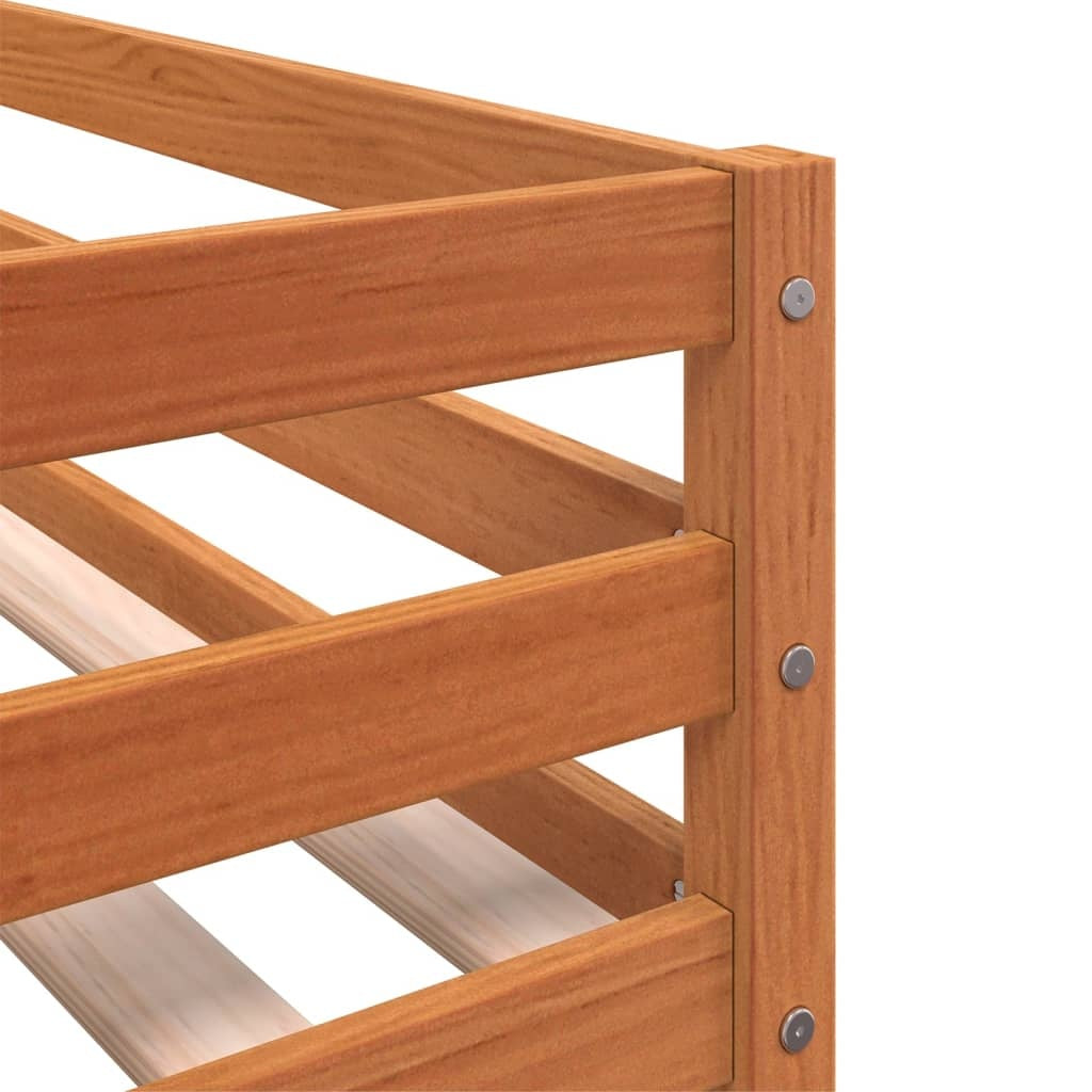 Bunk Bed with Curtains Pink 75x190 cm Solid Pinewood