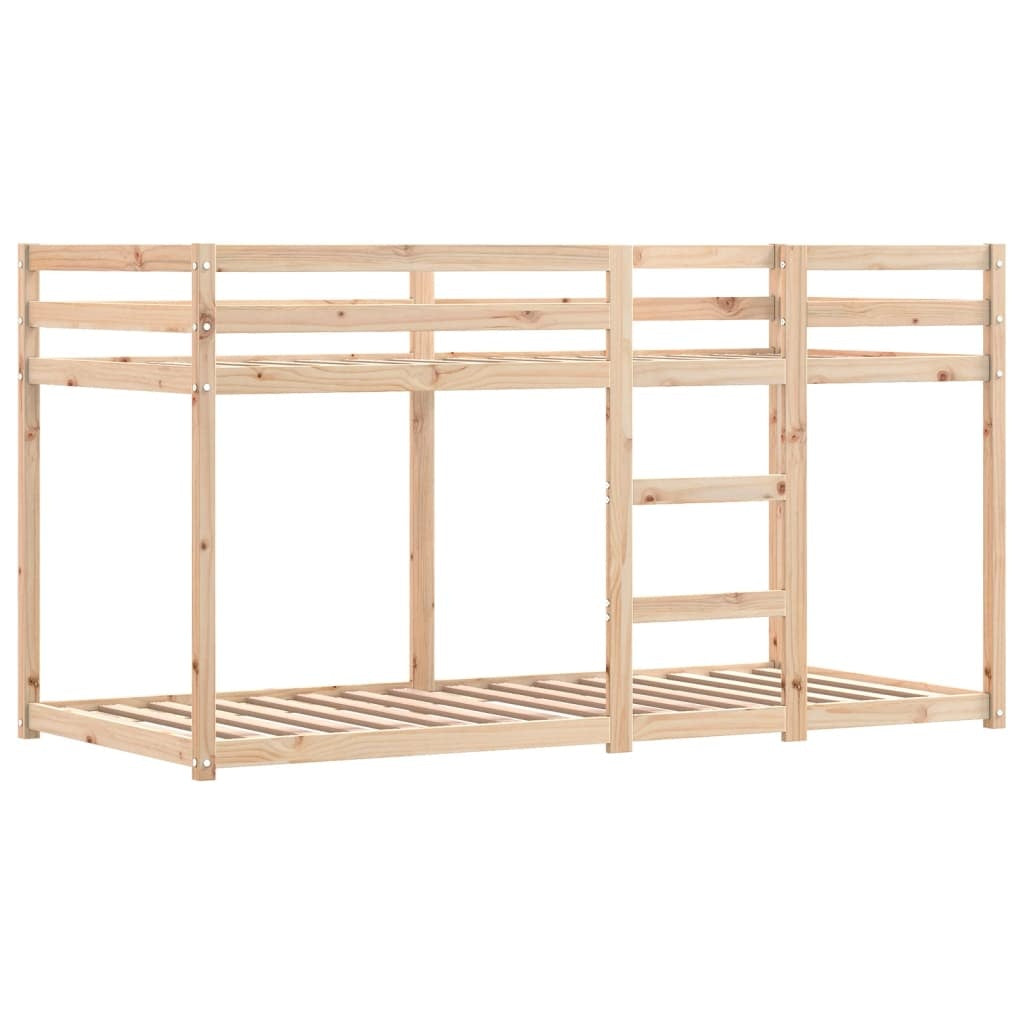 Bunk Bed with Curtains White Black 90x200 cm Pinewood