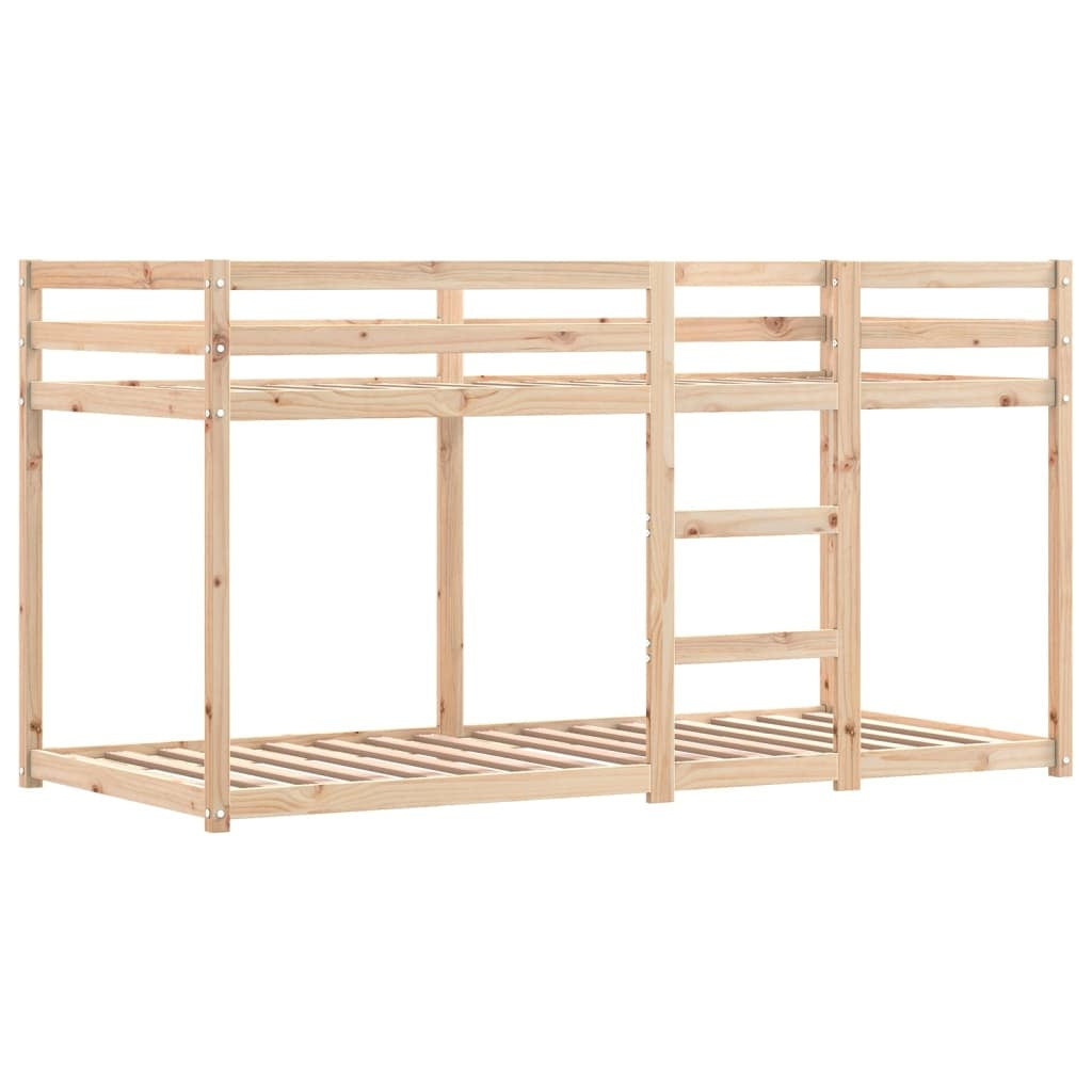 Bunk Bed with Curtains Blue 90x190 cm Solid Pinewood