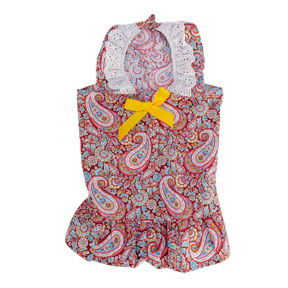 Pet Hat Dog Thin Cashew Lace Headdress Skirt